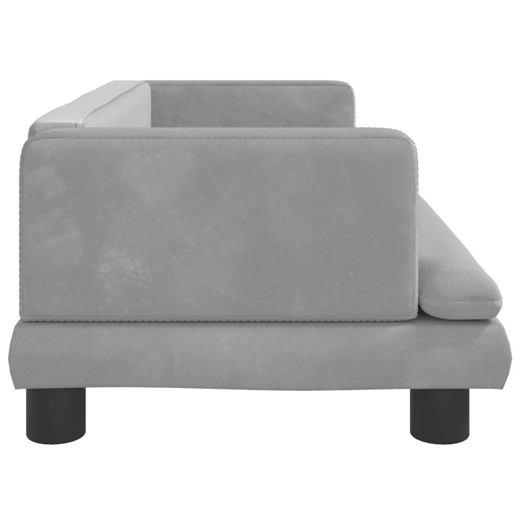 vidaXL Kindersofa Hellgrau 80x45x30 cm Samt