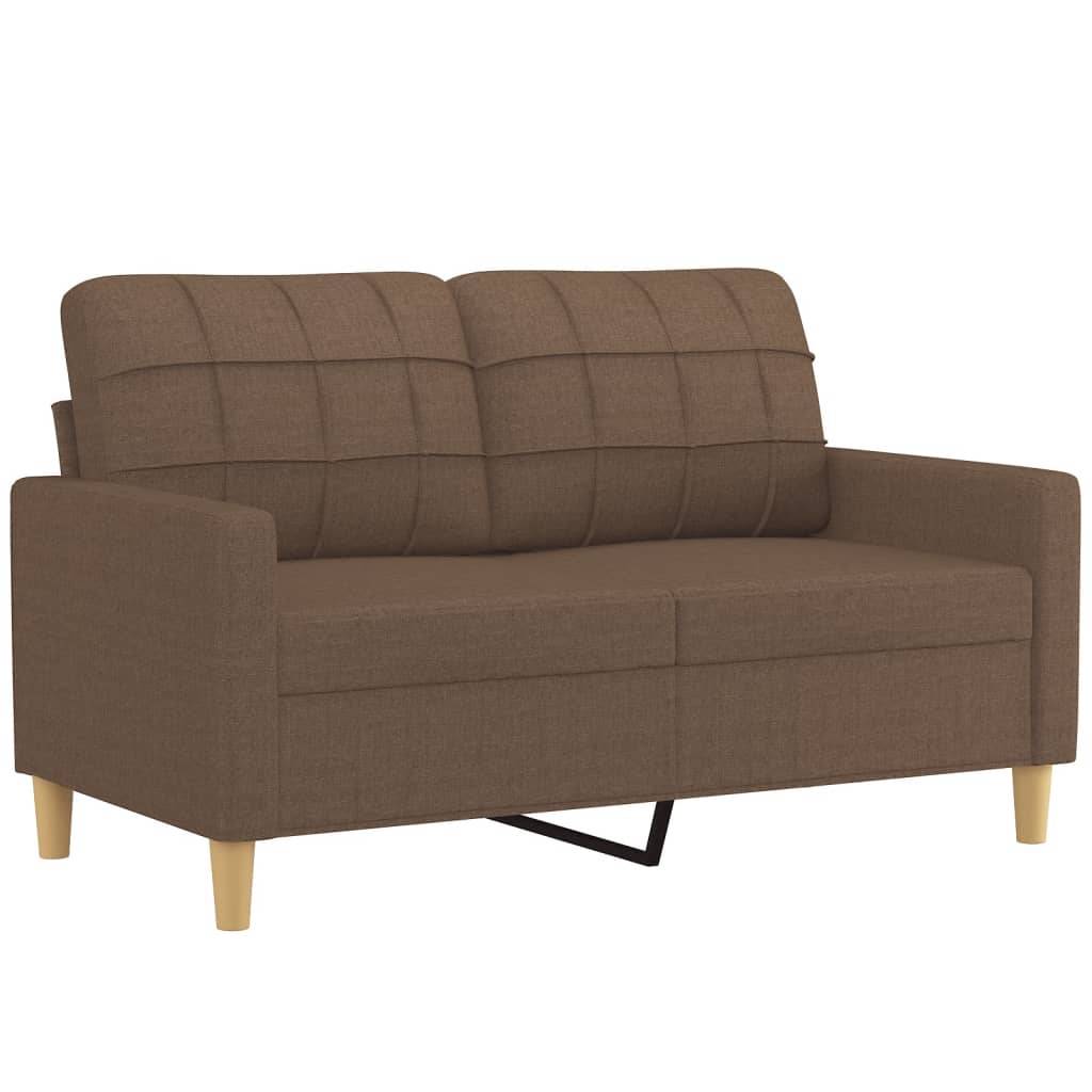 vidaXL 2-Sitzer-Sofa mit Zierkissen Braun 120 cm Stoff