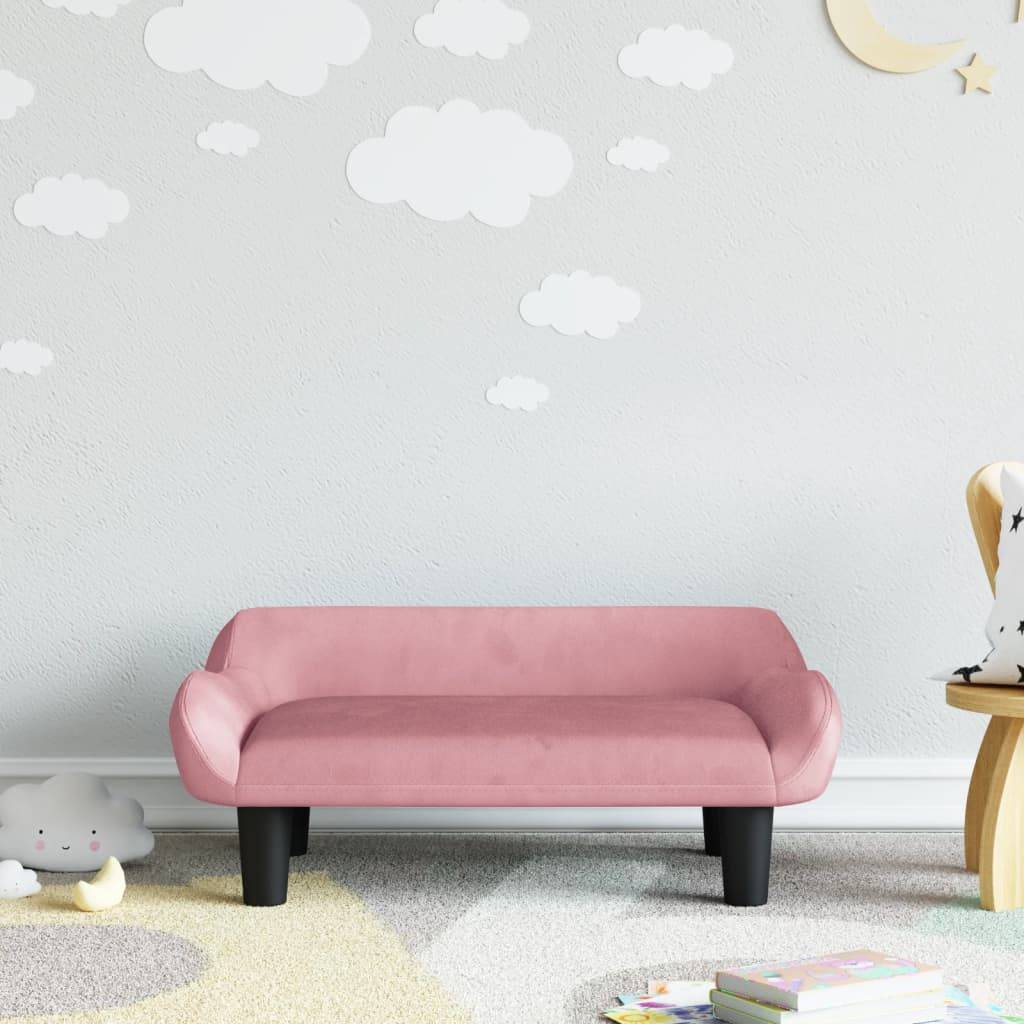 vidaXL Kindersofa Rosa 70x40x24 cm Samt