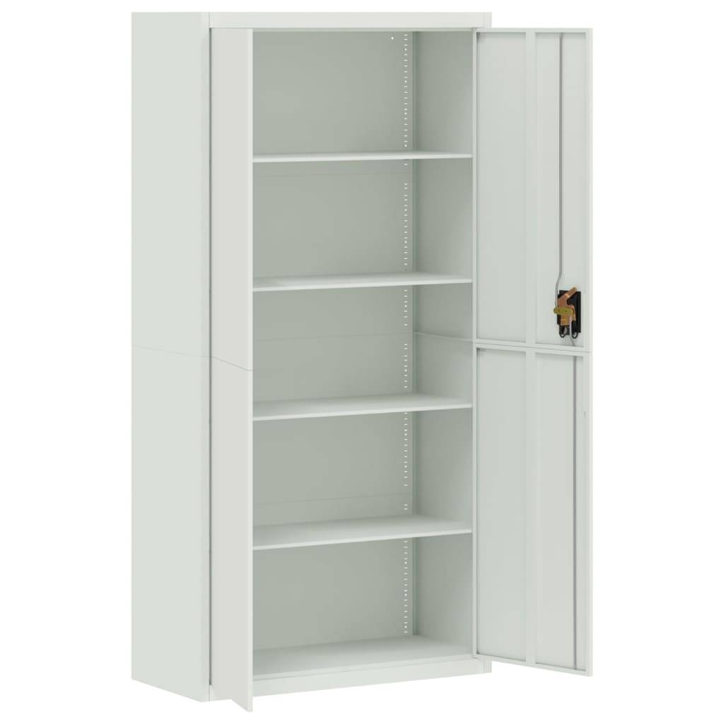 vidaXL Aktenschrank Hellgrau 90x40x180 cm Stahl