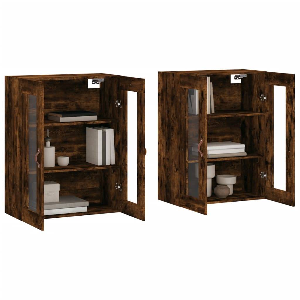 vidaXL Wandschränke 2 Stk. Räuchereiche Holzwerkstoff