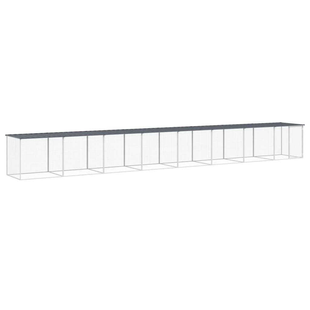 vidaXL Hühnerkäfig mit Dach Anthrazit 803x98x90 cm Verzinkter Stahl