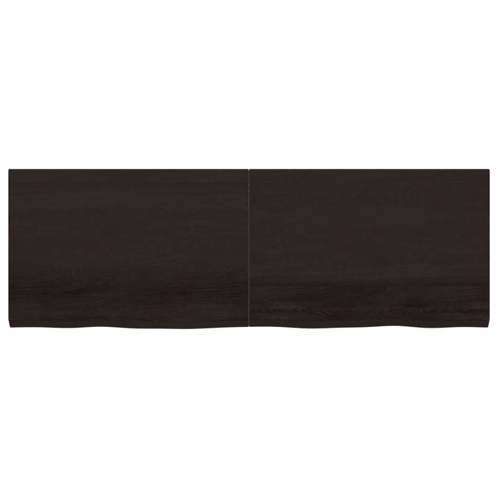 vidaXL Waschtischplatte Dunkelbraun 180x60x(2-4)cm Massivholz