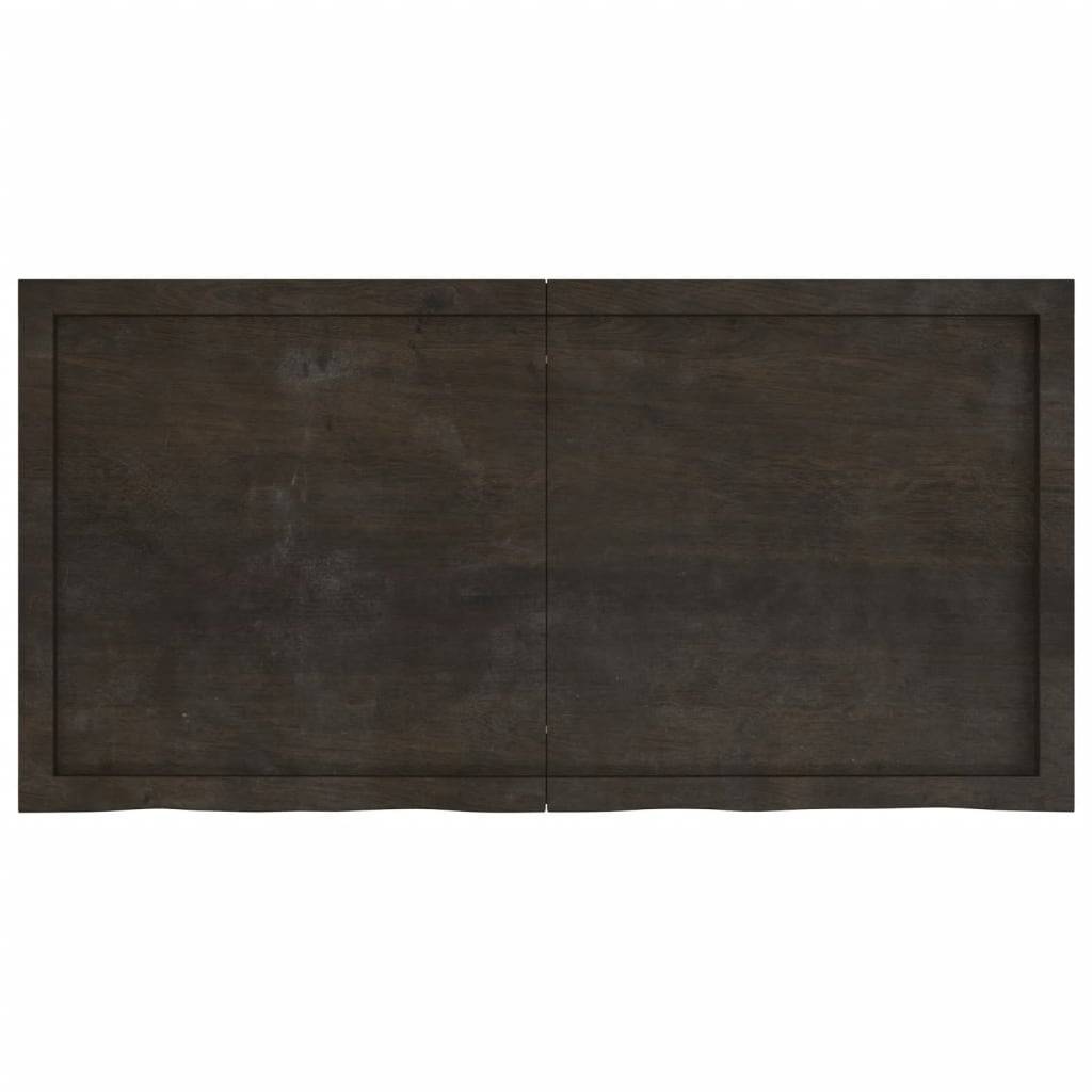 vidaXL Waschtischplatte Dunkelbraun 120x60x(2-6)cm Massivholz