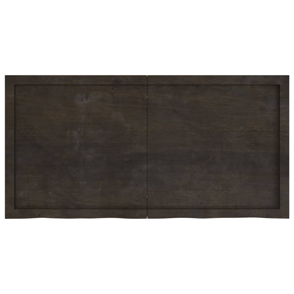 vidaXL Tischplatte Dunkelbraun 120x60x(2-6)cm Massivholz Eiche