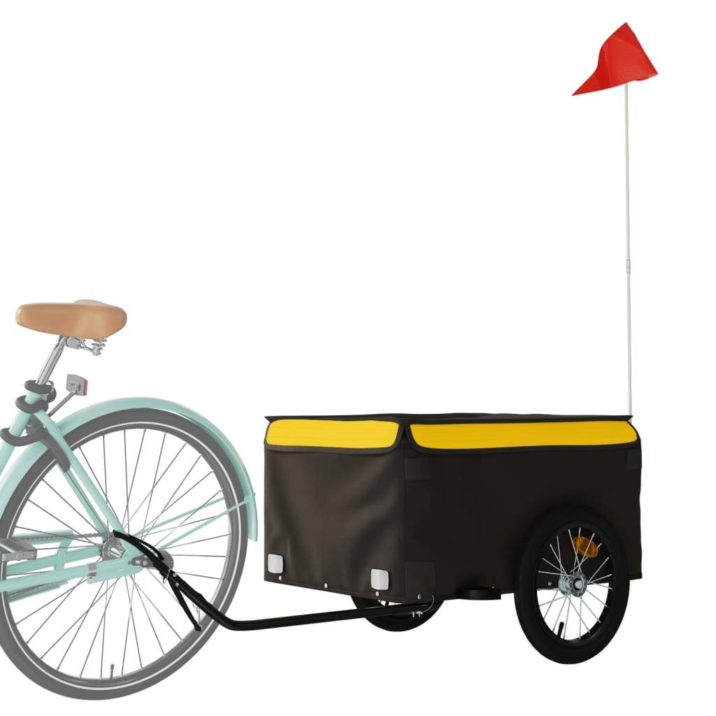 vidaXL Fahrradanhänger Schwarz und Gelb 45 kg Eisen