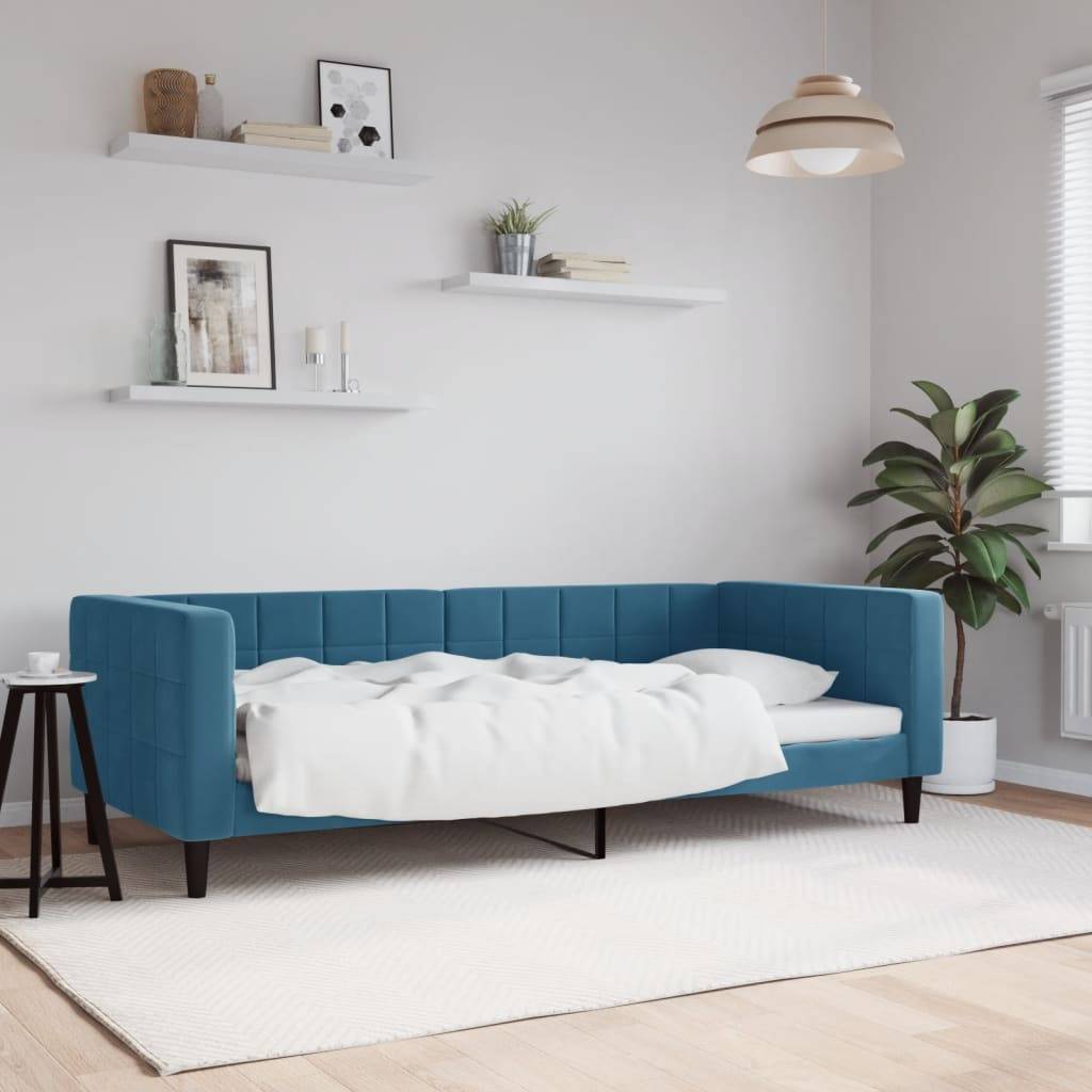 vidaXL Tagesbett Blau 90x200 cm Samt