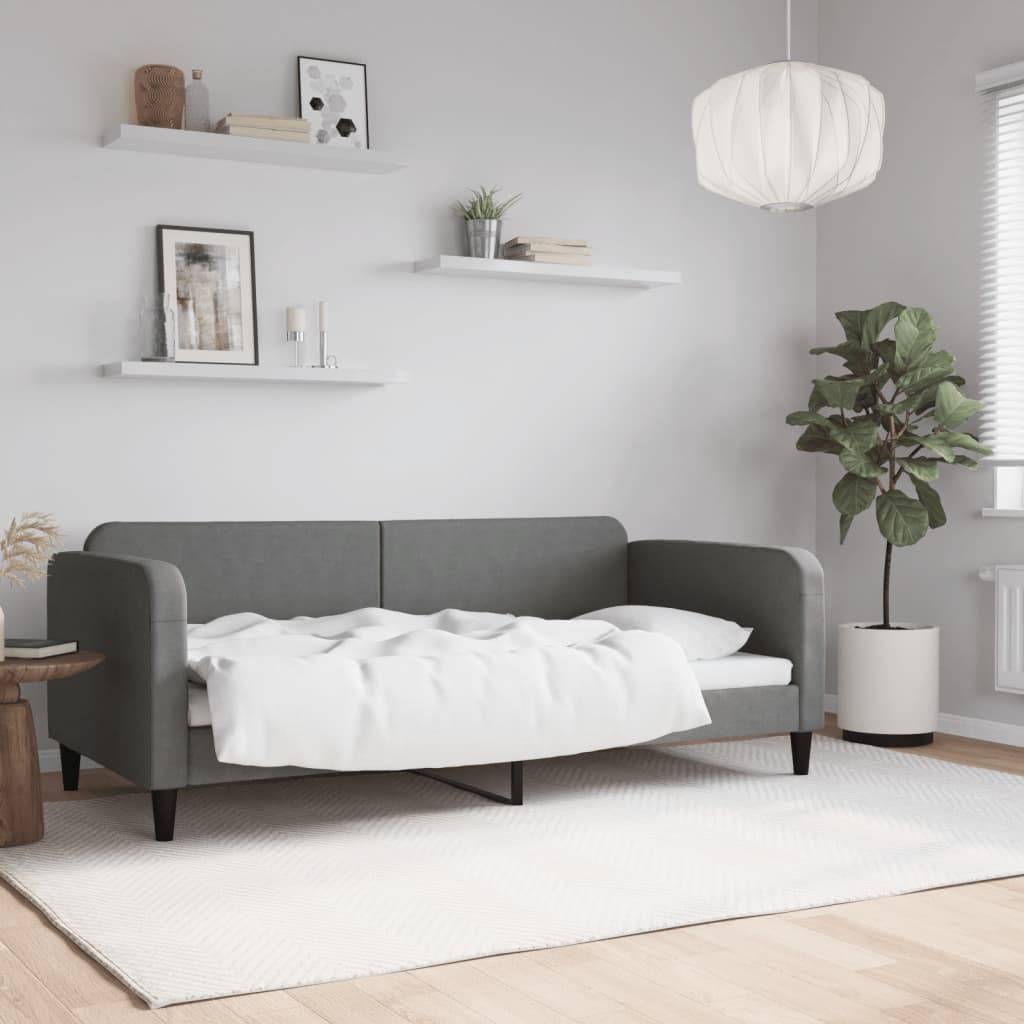 vidaXL Tagesbett Dunkelgrau 90x190 cm Stoff