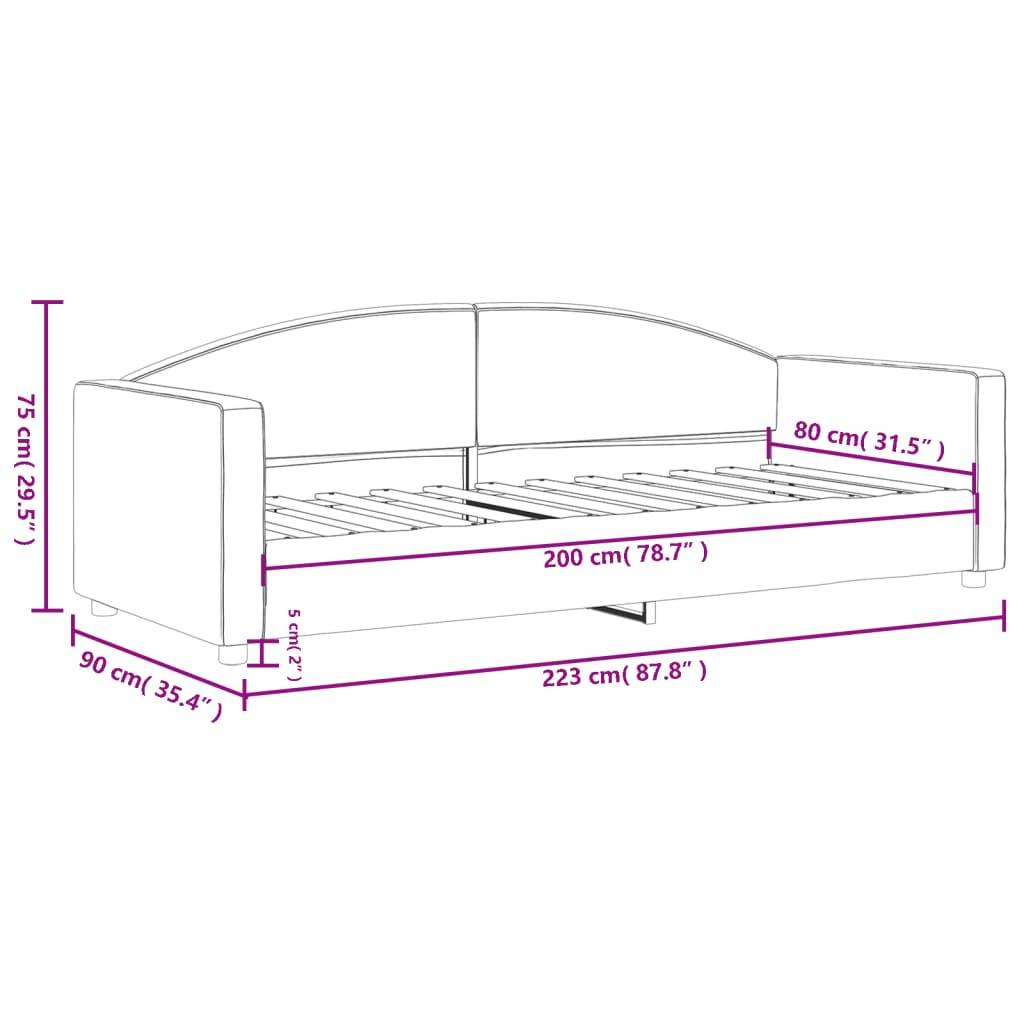 vidaXL Tagesbett Taupe 80x200 cm Stoff