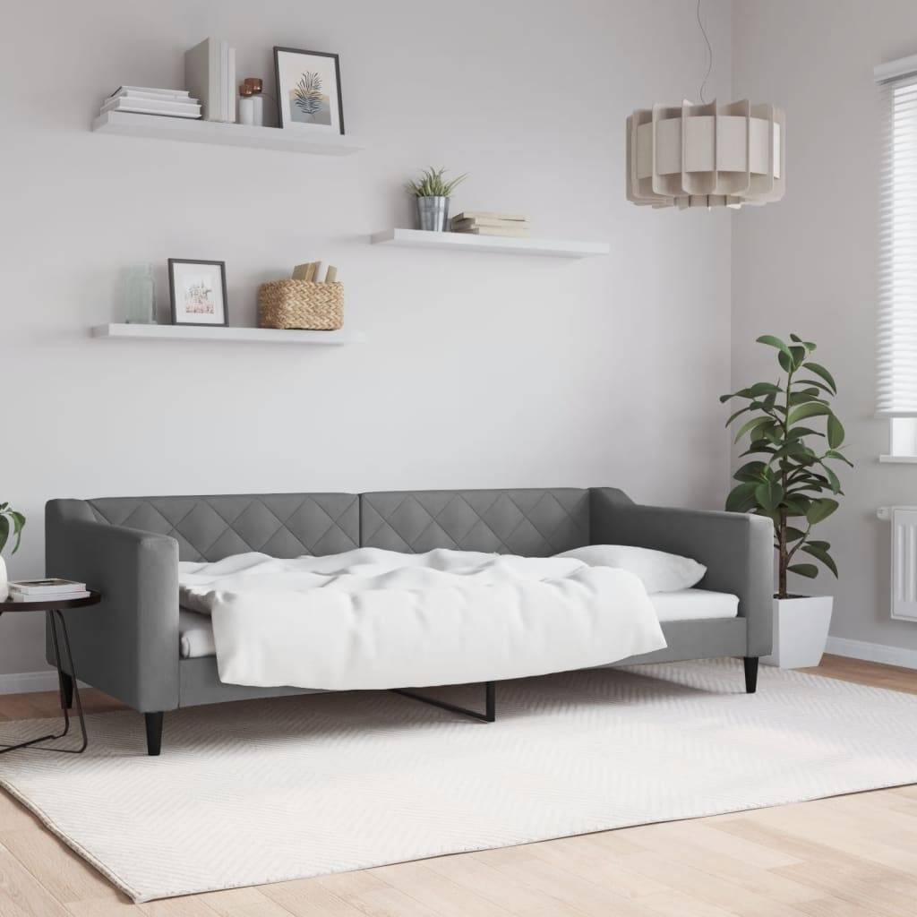 vidaXL Tagesbett Dunkelgrau 90x200 cm Stoff