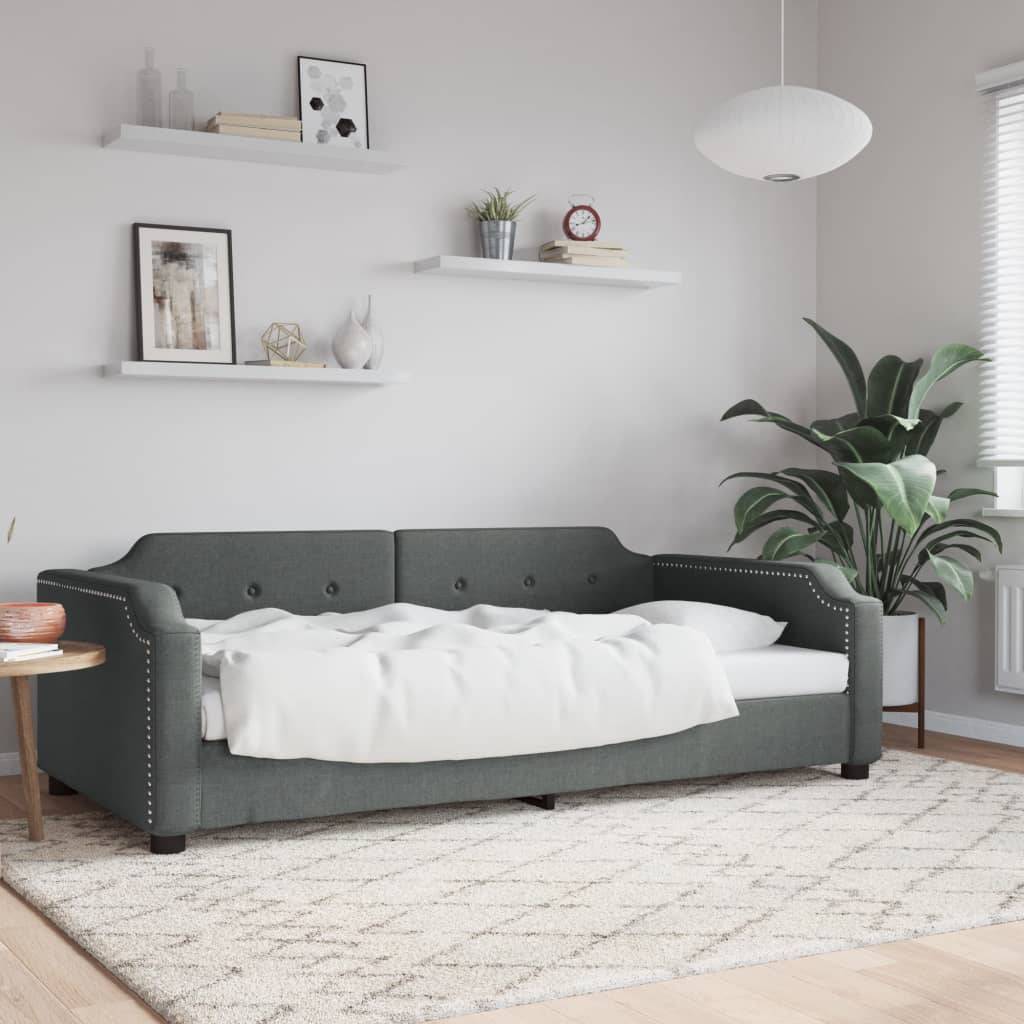 vidaXL Tagesbett Dunkelgrau 90x200 cm Stoff