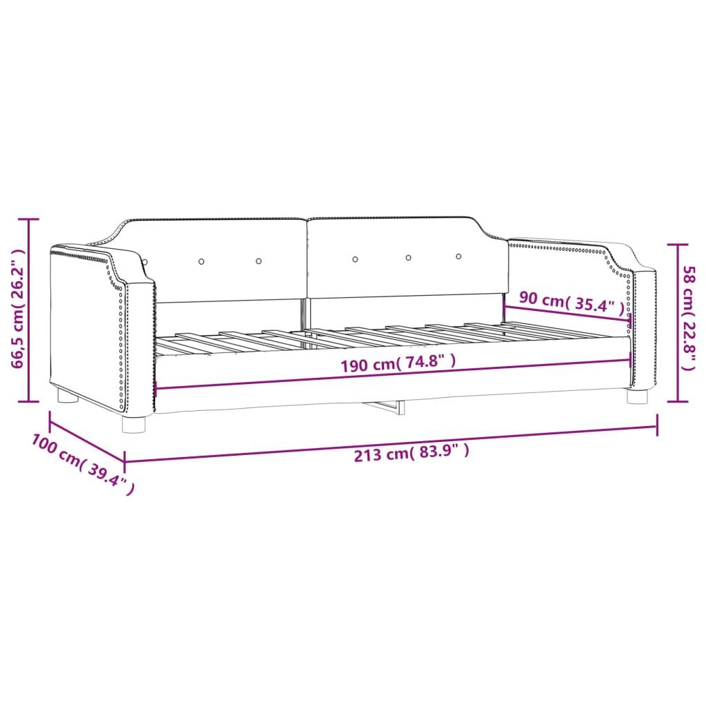 vidaXL Tagesbett Schwarz 90x190 cm Stoff