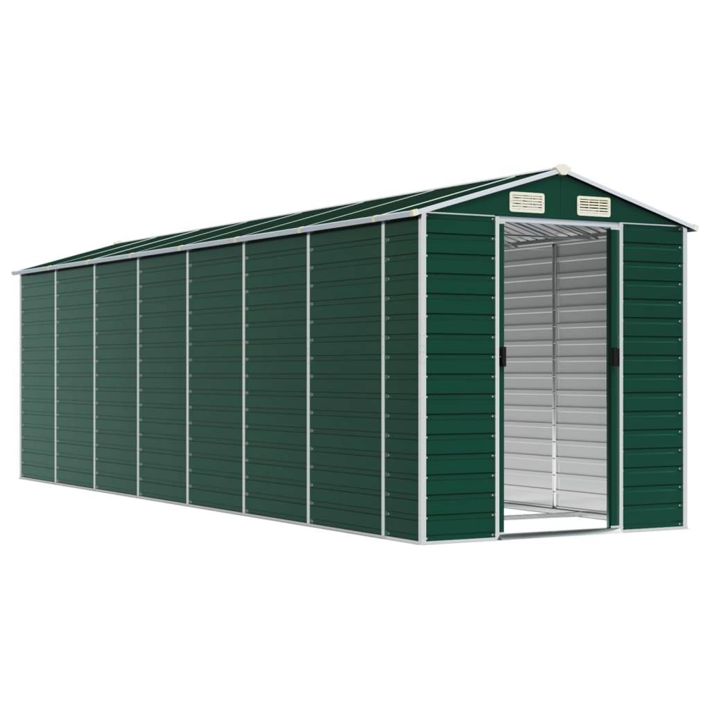 vidaXL Gerätehaus Grün 191x640x198 cm Verzinkter Stahl