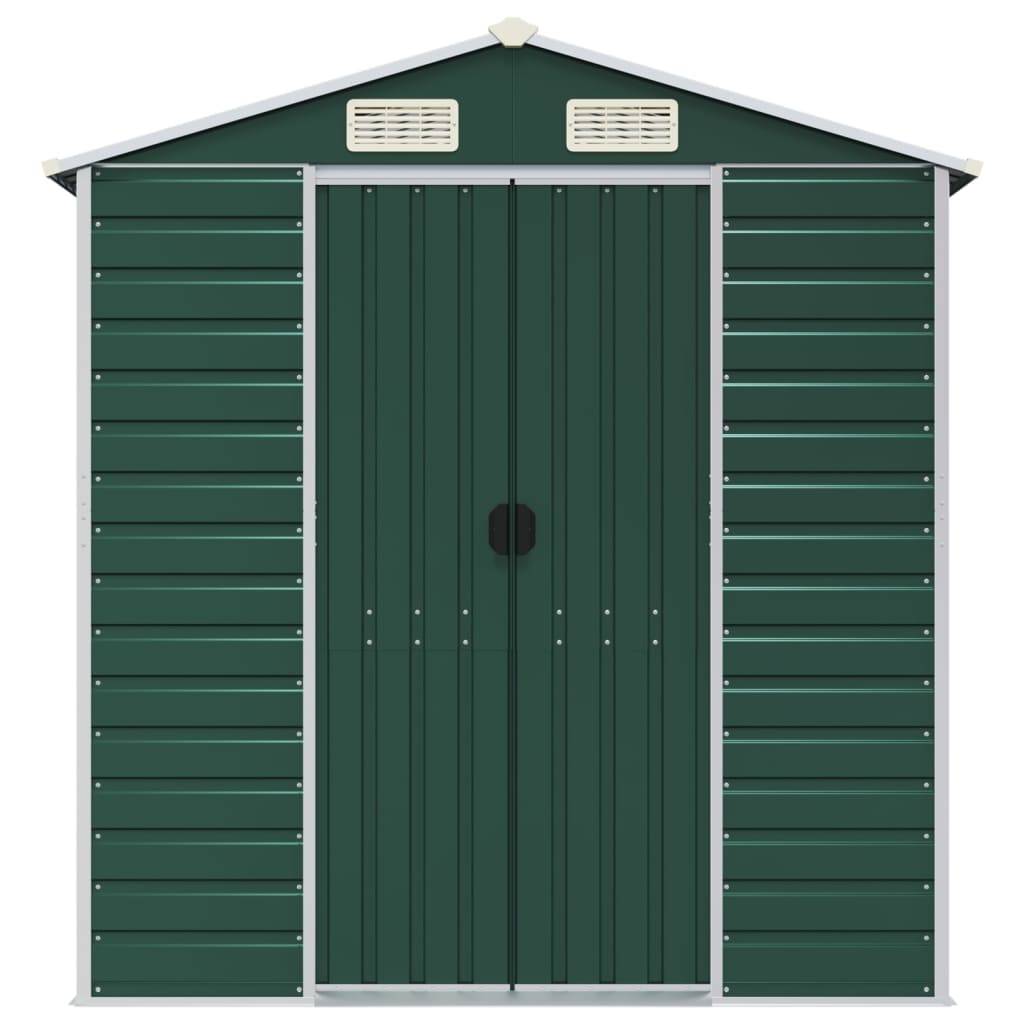 vidaXL Gerätehaus Grün 191x640x198 cm Verzinkter Stahl