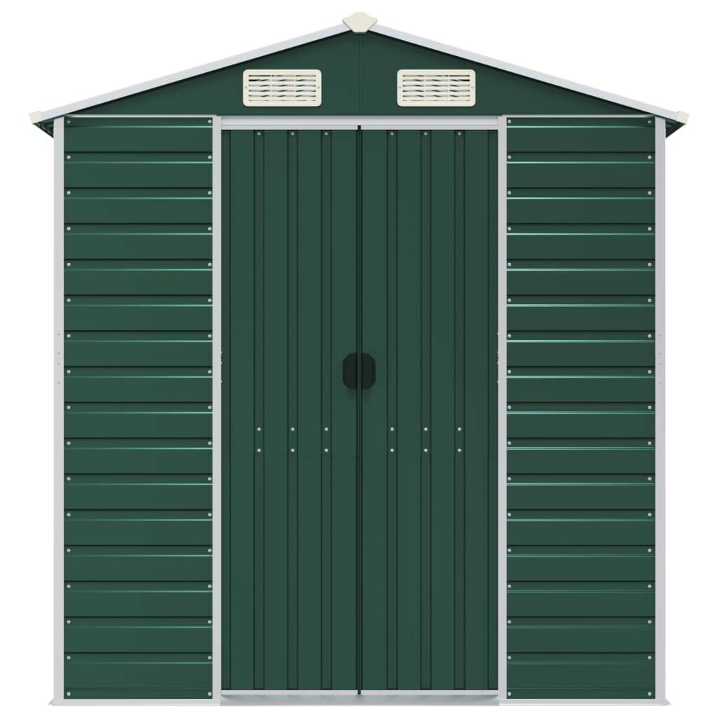 vidaXL Gerätehaus Grün 191x895x198 cm Verzinkter Stahl