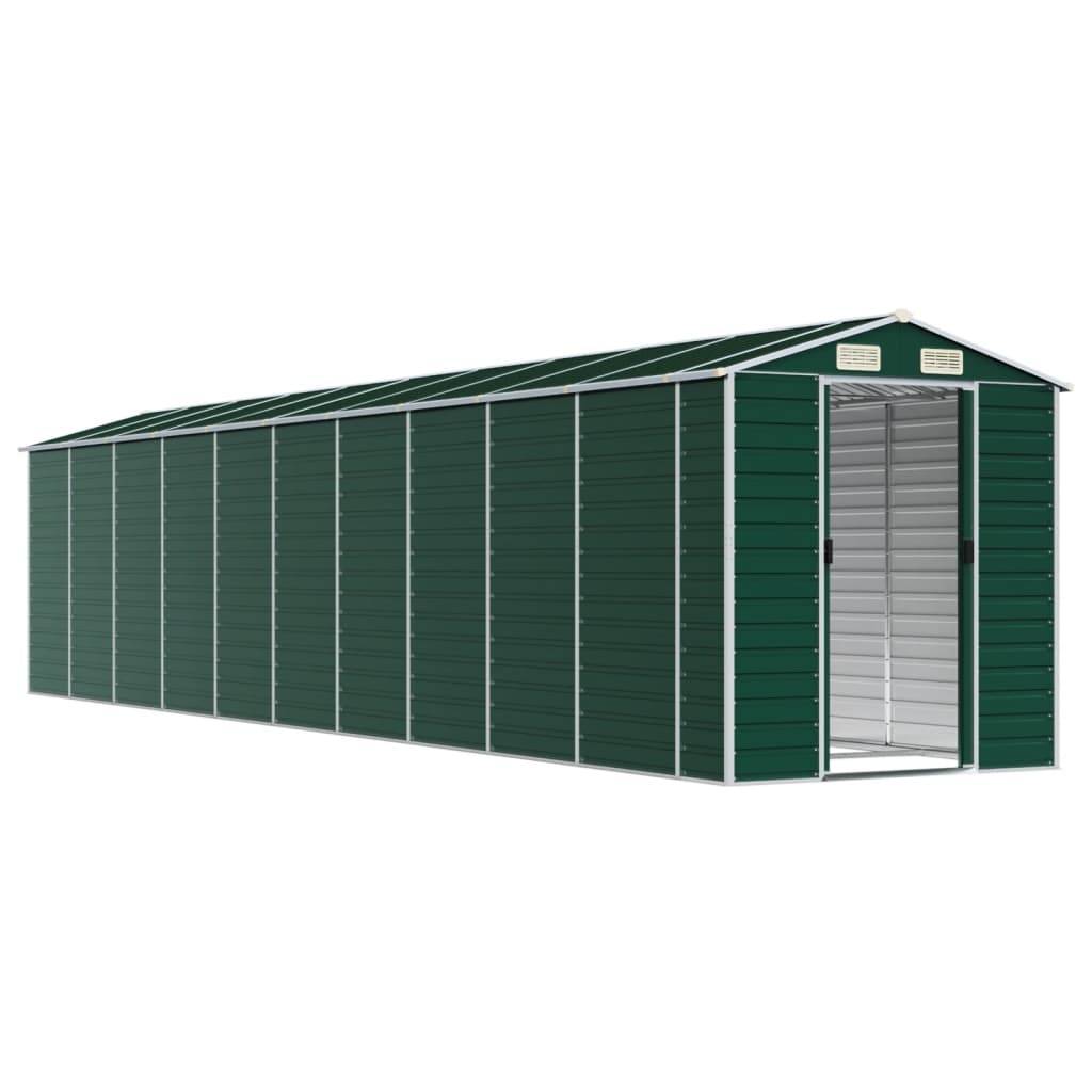 vidaXL Gerätehaus Grün 191x895x198 cm Verzinkter Stahl
