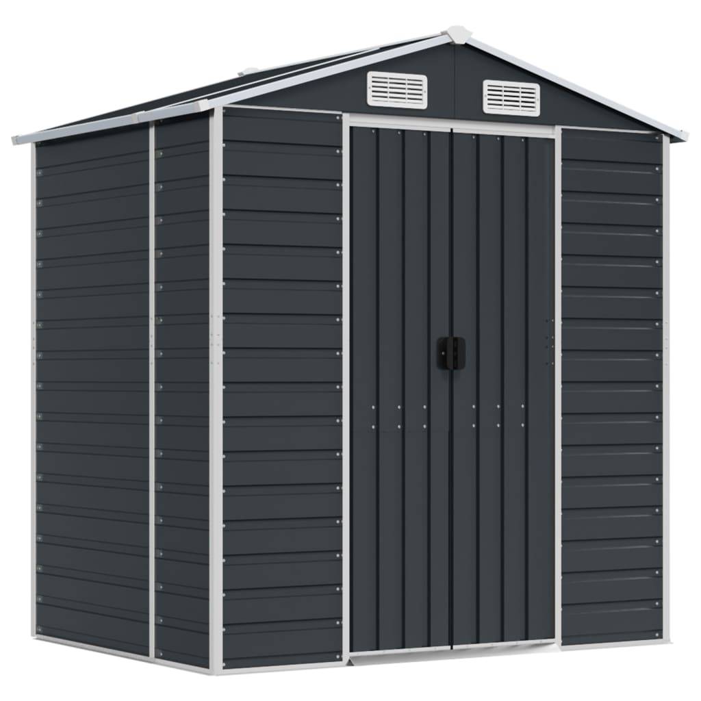 vidaXL Gerätehaus Anthrazit 191x130x198 cm Verzinkter Stahl
