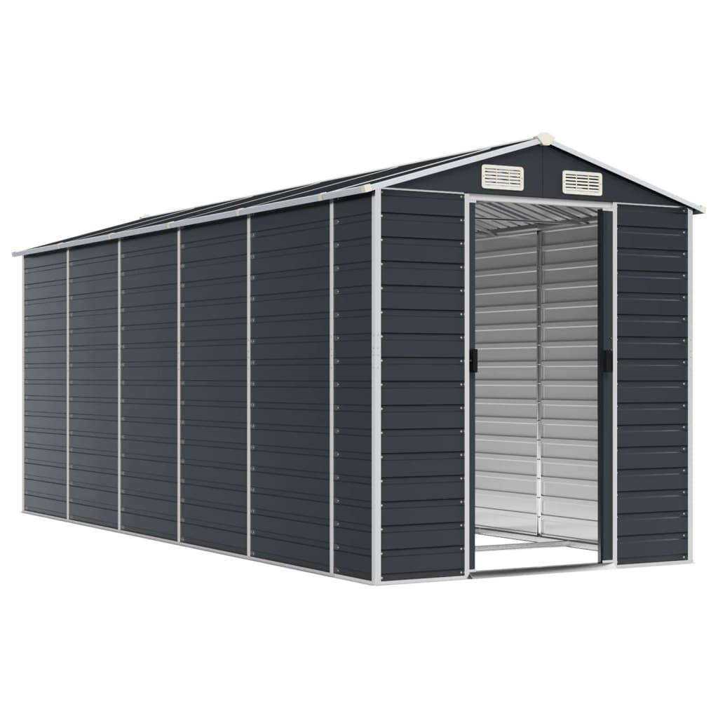vidaXL Gerätehaus Anthrazit 191x470x198 cm Verzinkter Stahl