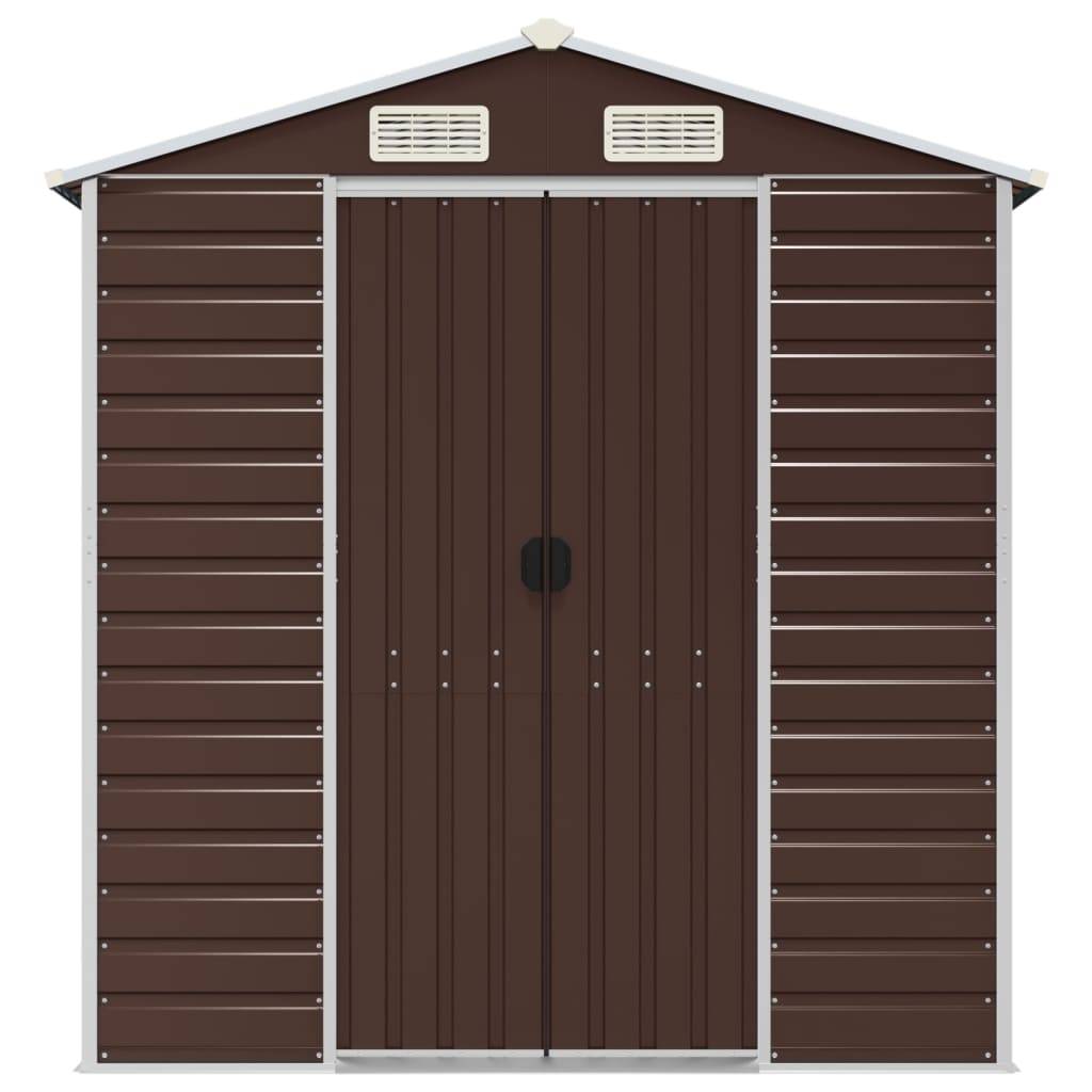vidaXL Gerätehaus Braun 191x385x198 cm Verzinkter Stahl