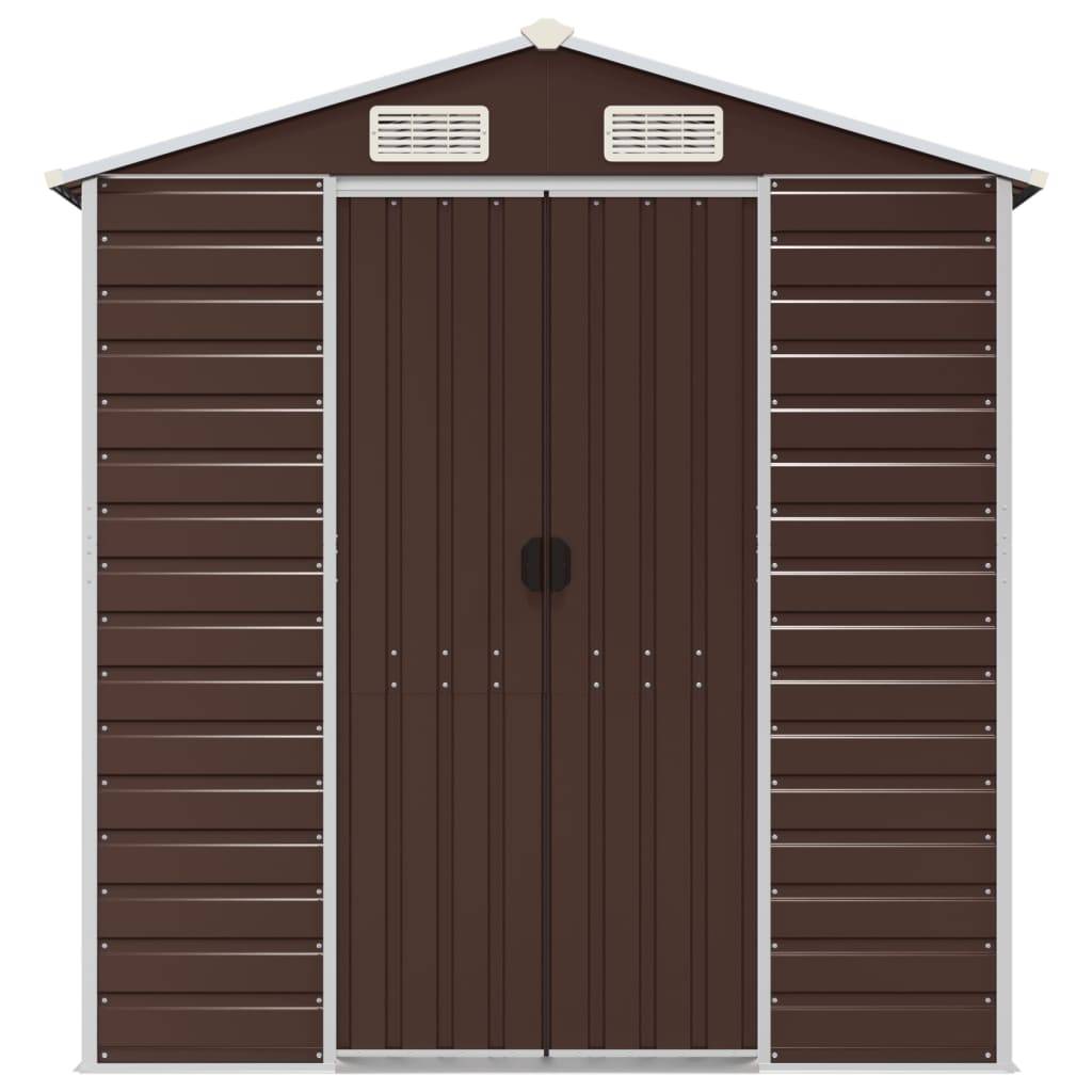 vidaXL Gerätehaus Braun 191x470x198 cm Verzinkter Stahl