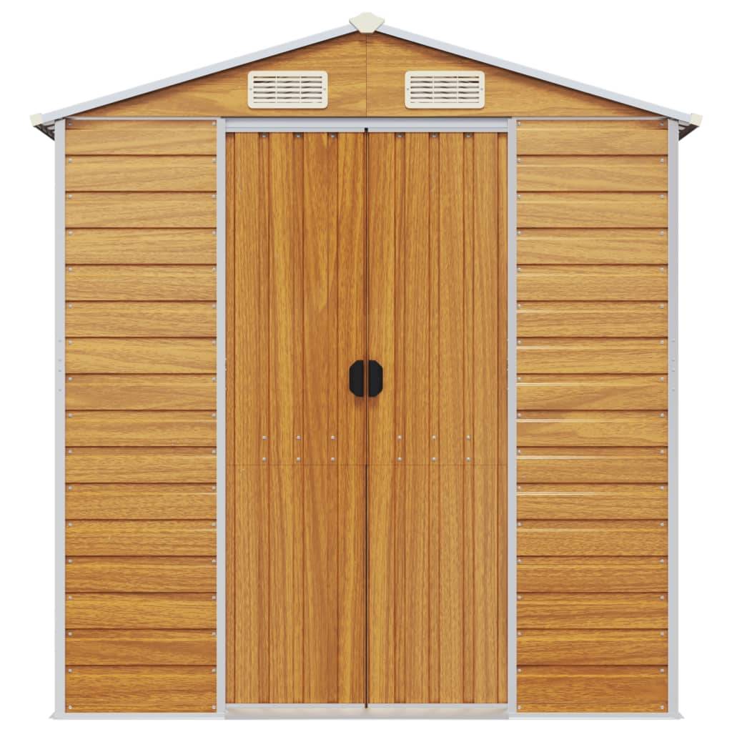 vidaXL Gerätehaus Hellbraun 191x300x198 cm Verzinkter Stahl