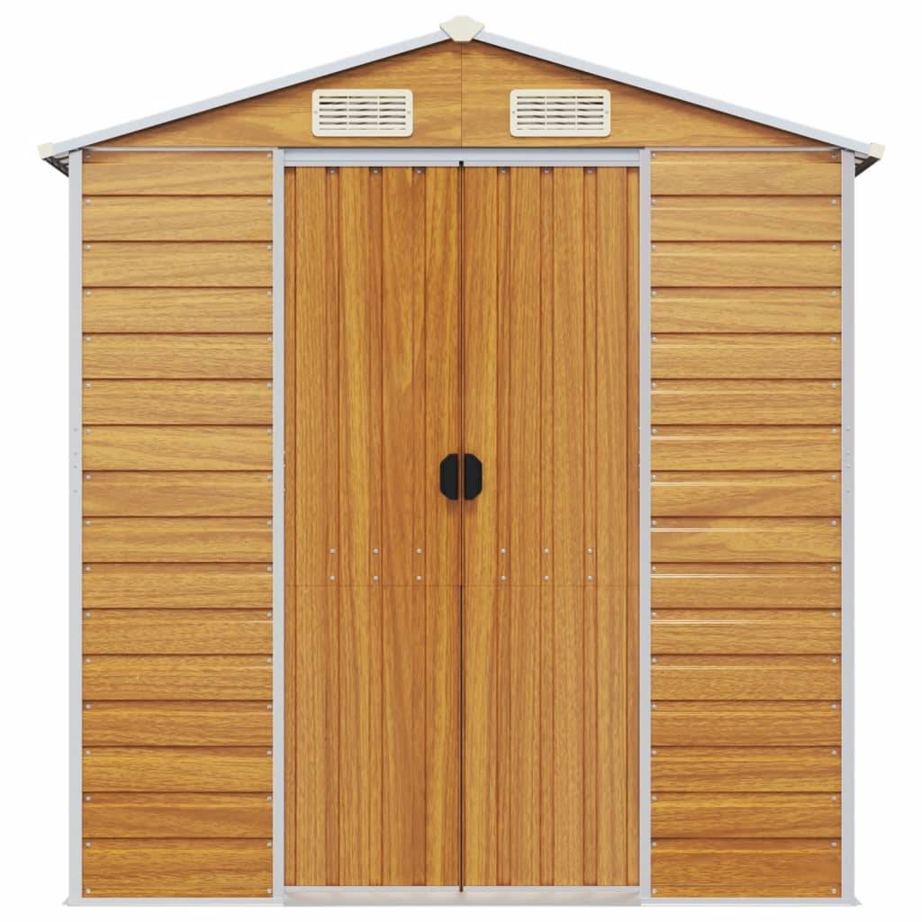 vidaXL Gerätehaus Hellbraun 191x555x198 cm Verzinkter Stahl