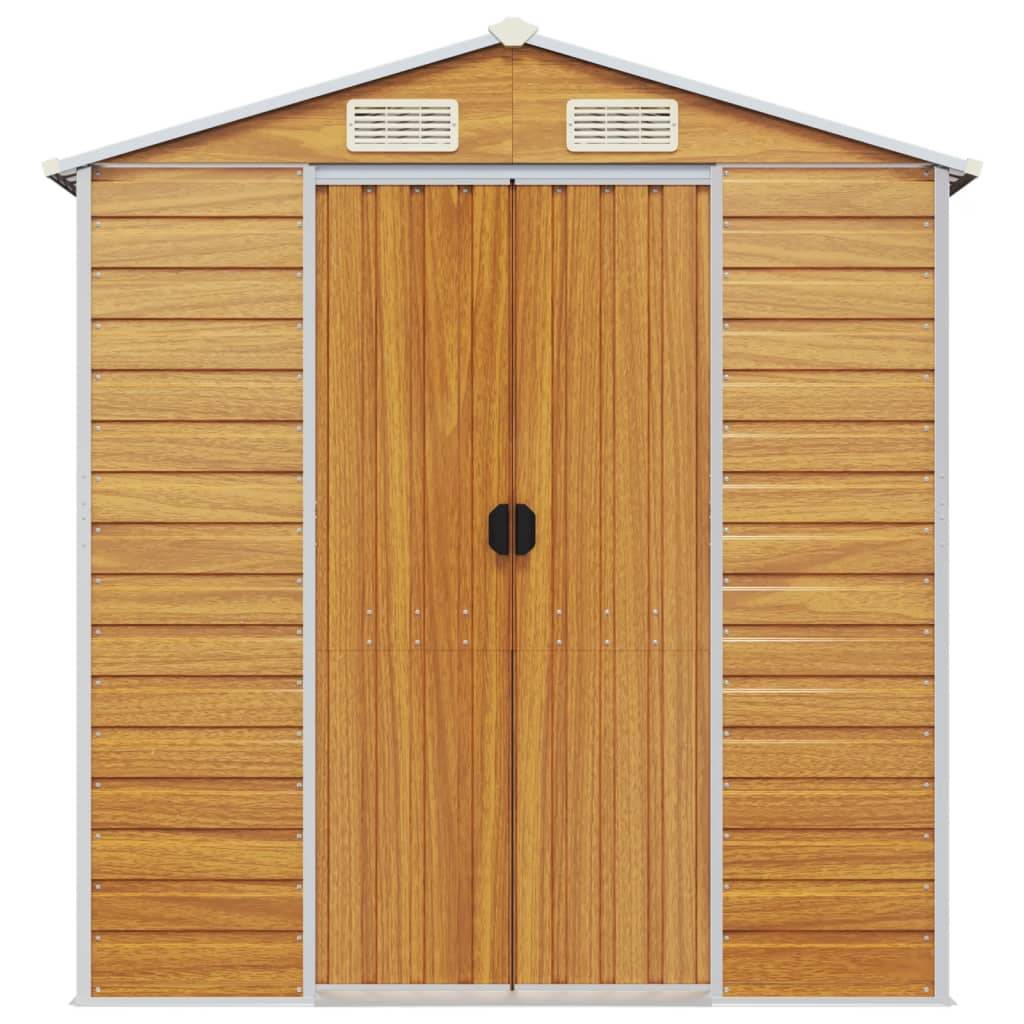 vidaXL Gerätehaus Hellbraun 191x640x198 cm Verzinkter Stahl