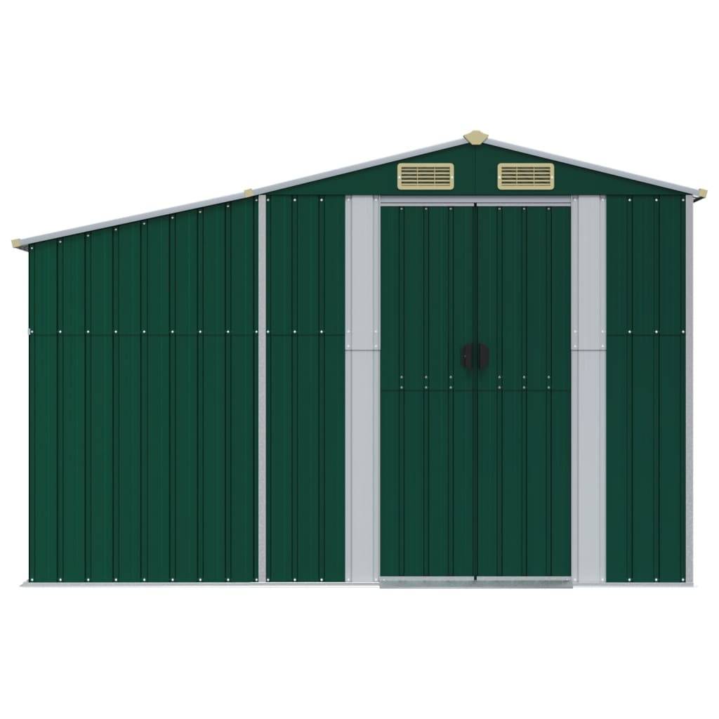 vidaXL Gerätehaus Grün 277x365,5x179 cm Verzinkter Stahl
