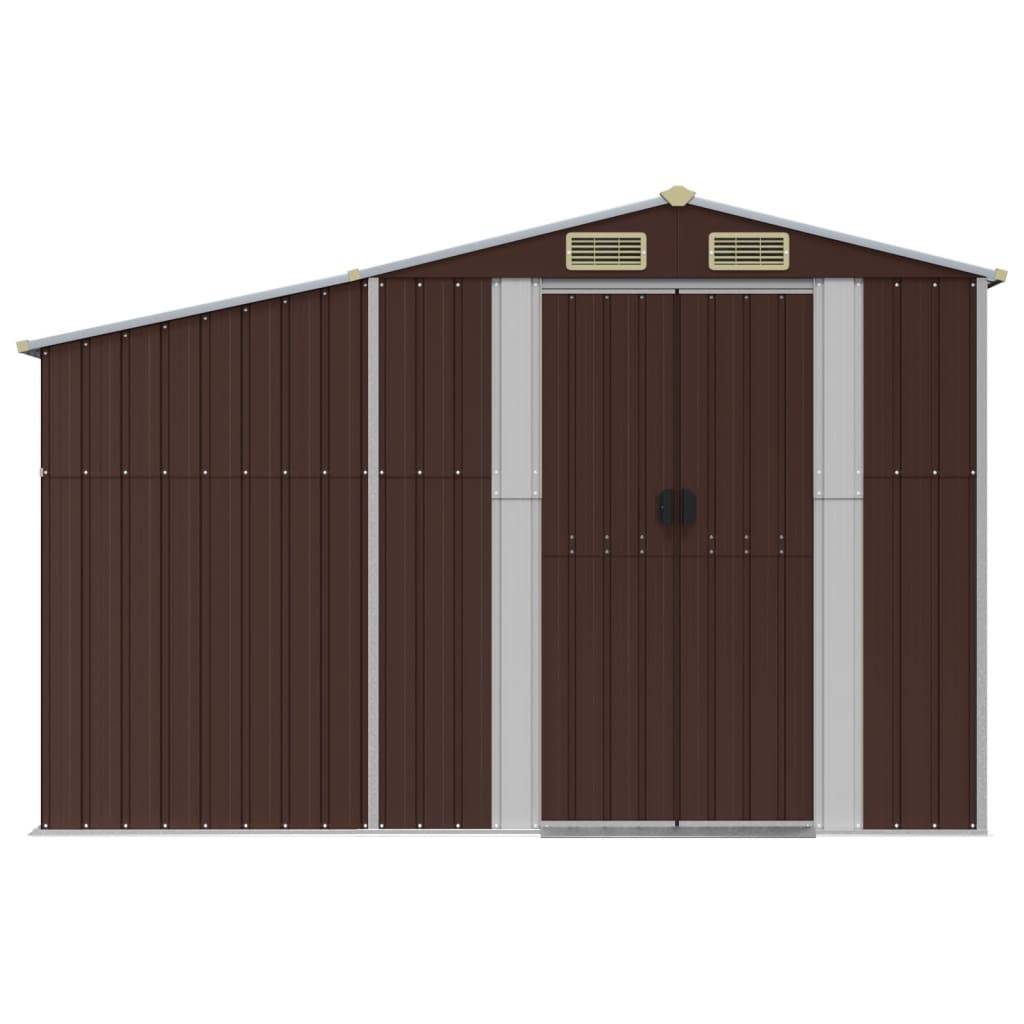 vidaXL Gerätehaus Braun 277x192,5x179 cm Verzinkter Stahl