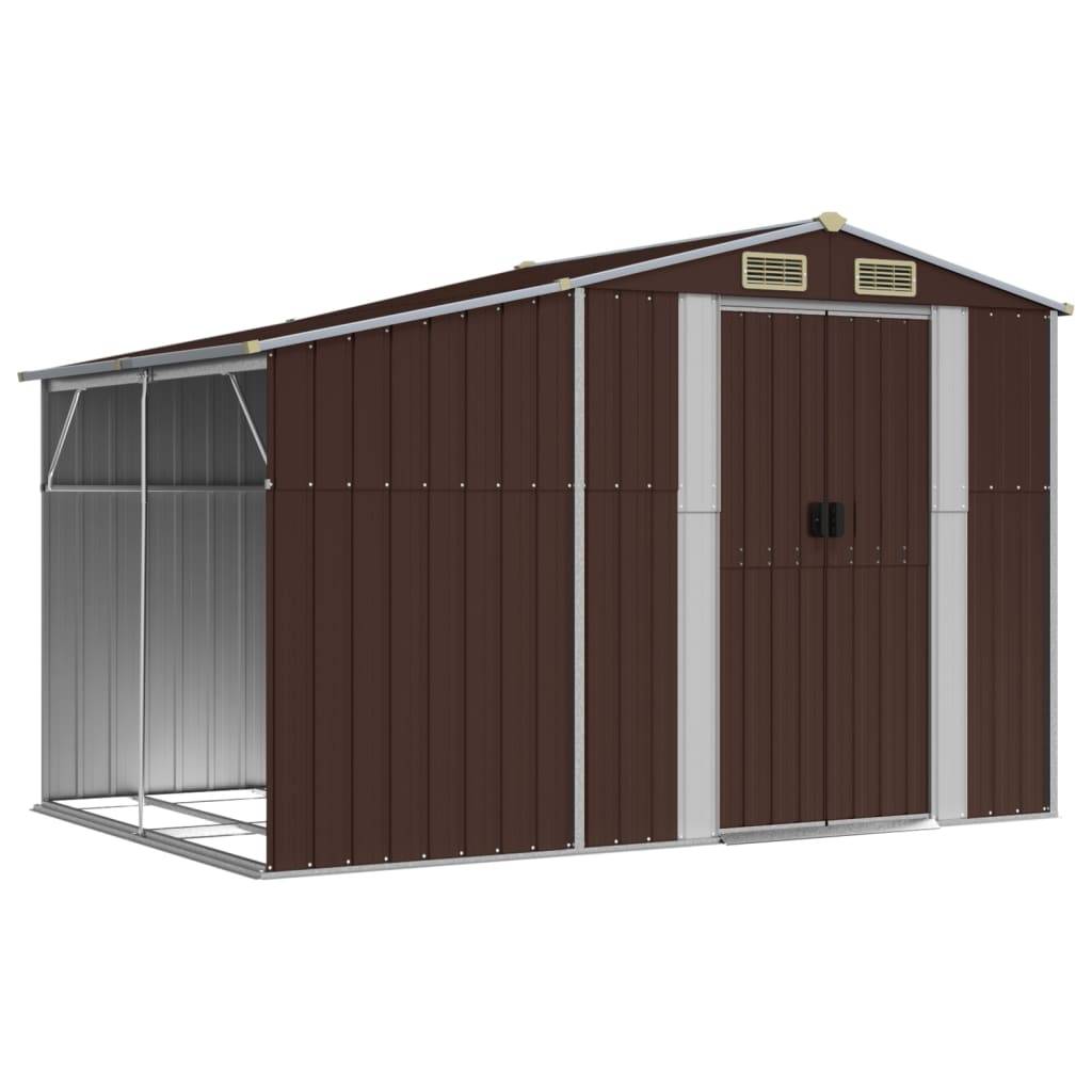 vidaXL Gerätehaus Braun 277x192,5x179 cm Verzinkter Stahl