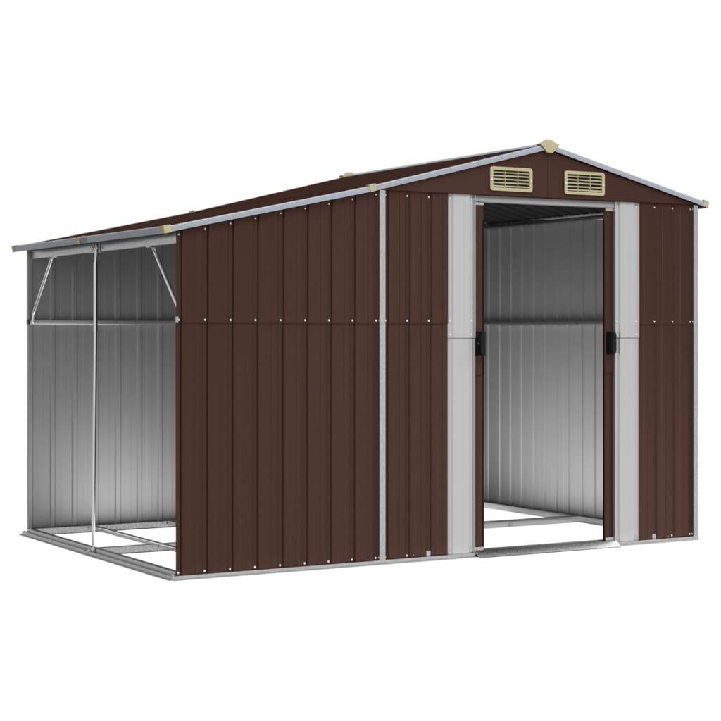 vidaXL Gerätehaus Braun 277x192,5x179 cm Verzinkter Stahl