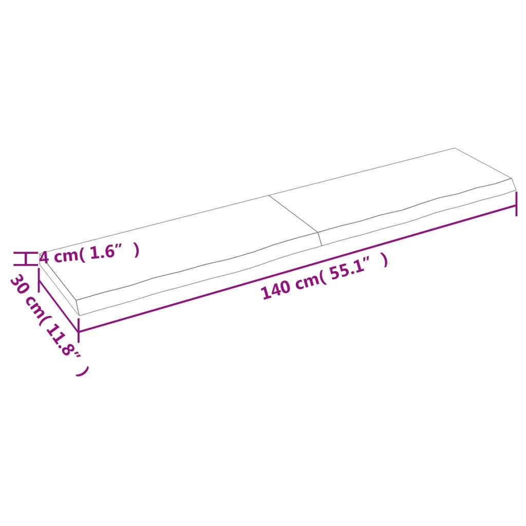 vidaXL Wandregal Hellbraun 140x30x(2-4) cm Massivholz Eiche Behandelt