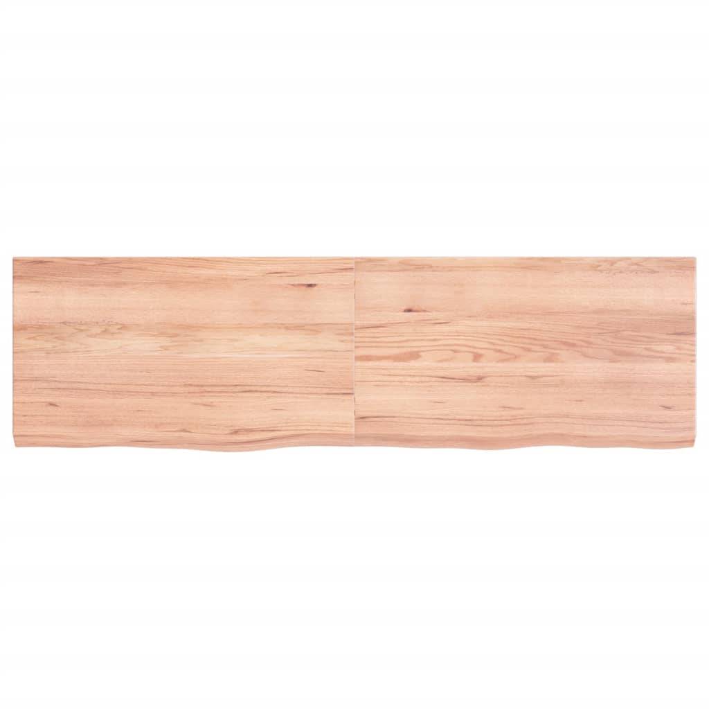 vidaXL Waschtischplatte Hellbraun 140x40x(2-4) cm Massivholz Behandelt
