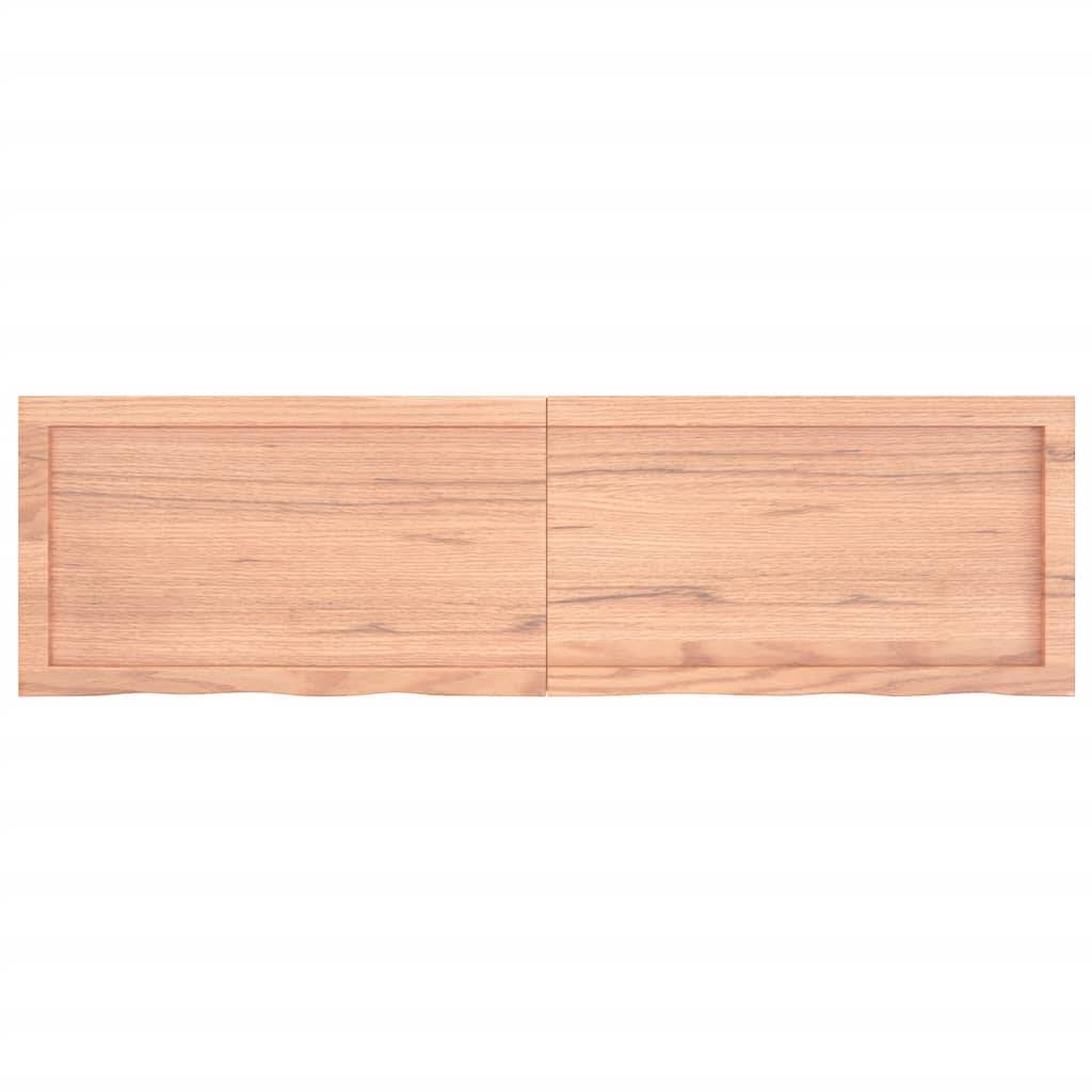 vidaXL Waschtischplatte Hellbraun 140x40x(2-4) cm Massivholz Behandelt