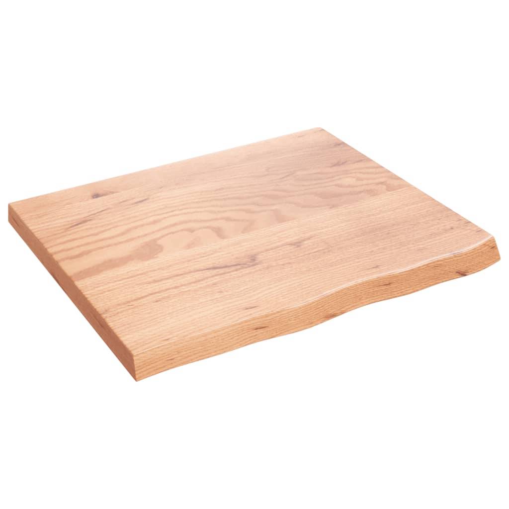 vidaXL Tischplatte Hellbraun 60x50x2 cm Massivholz Eiche Behandelt