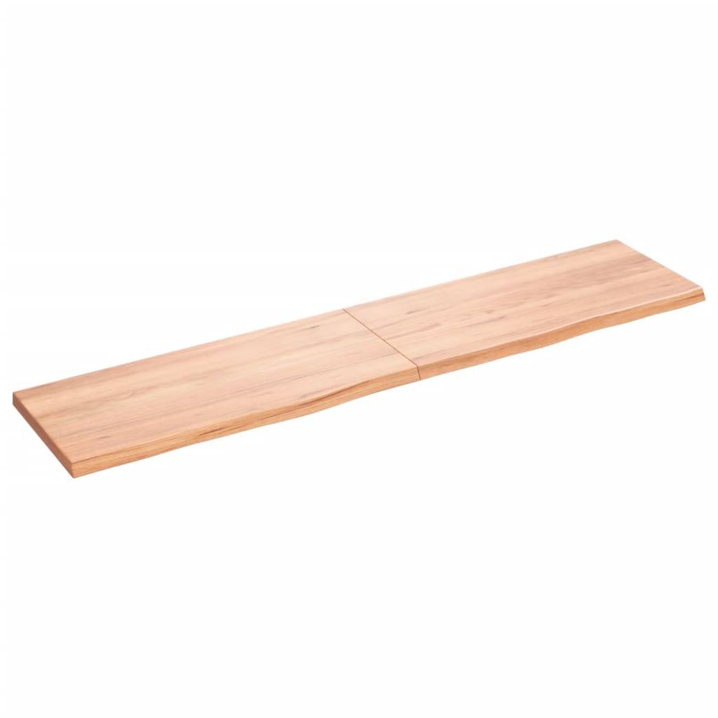 vidaXL Waschtischplatte Hellbraun 180x40x(2-4) cm Massivholz Behandelt
