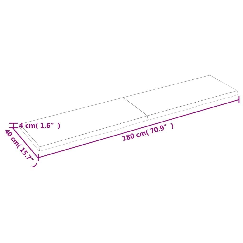 vidaXL Waschtischplatte Hellbraun 180x40x(2-4) cm Massivholz Behandelt