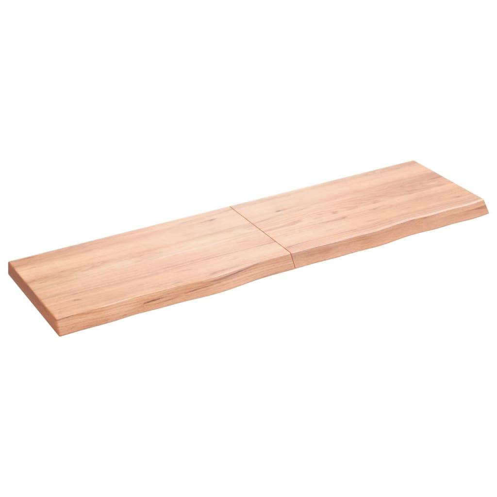 vidaXL Waschtischplatte Hellbraun 180x50x(2-6) cm Massivholz Behandelt