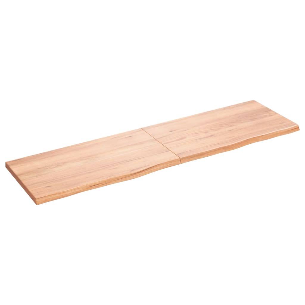 vidaXL Waschtischplatte Hellbraun 180x50x(2-4) cm Massivholz Behandelt
