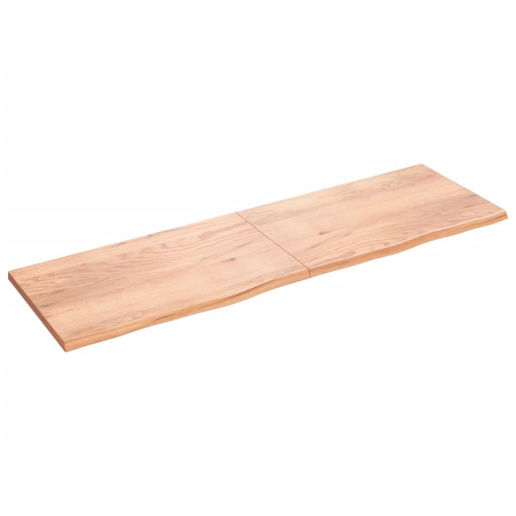vidaXL Waschtischplatte Hellbraun 200x60x(2-4) cm Massivholz Behandelt