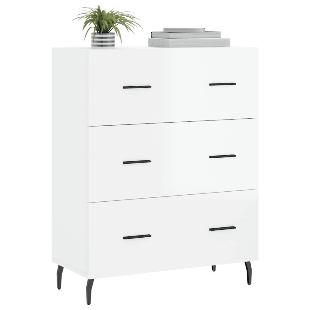 vidaXL Sideboard Hochglanz-Weiß 69,5x34x90 cm Holzwerkstoff