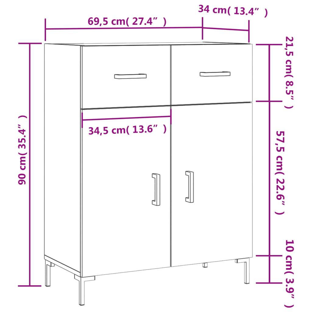 vidaXL Sideboard Weiß 69,5x34x90 cm Holzwerkstoff
