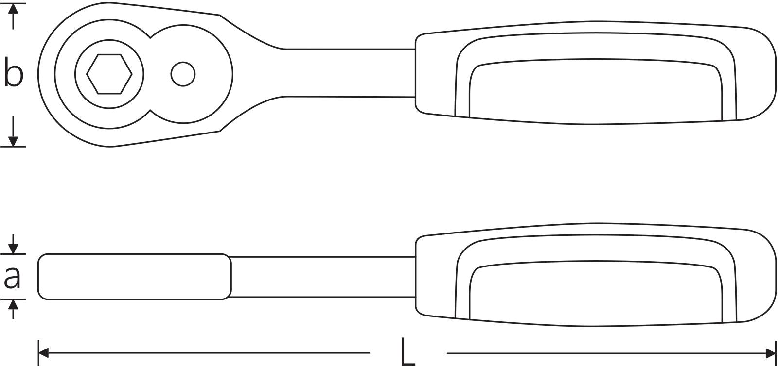 1/4" Bit-Knarre RSW.16° L.115mm