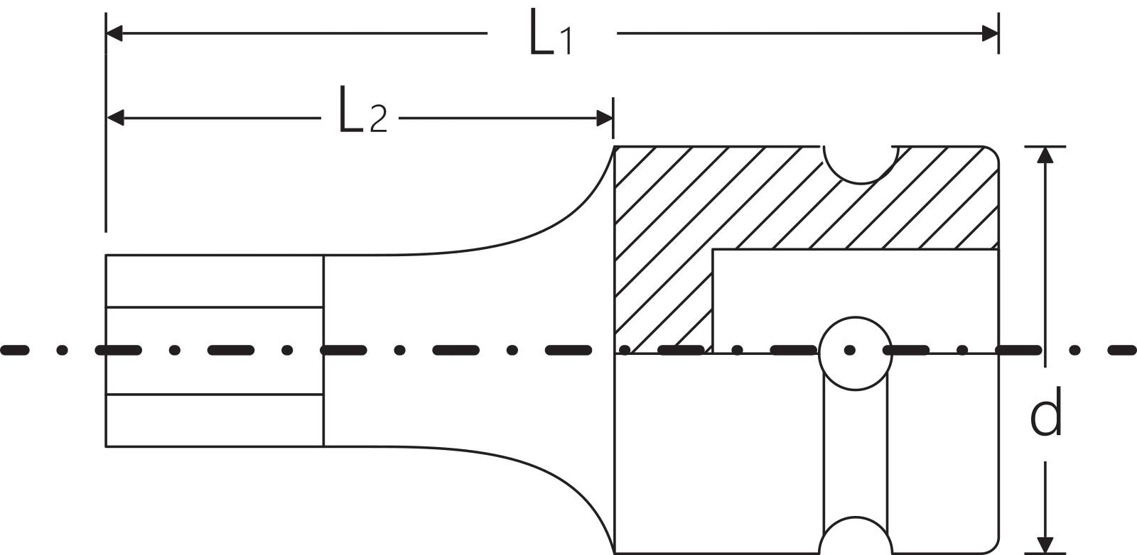 IMPACT-Schraubendrehereinsatz 1/2" 14 mm L.43mm