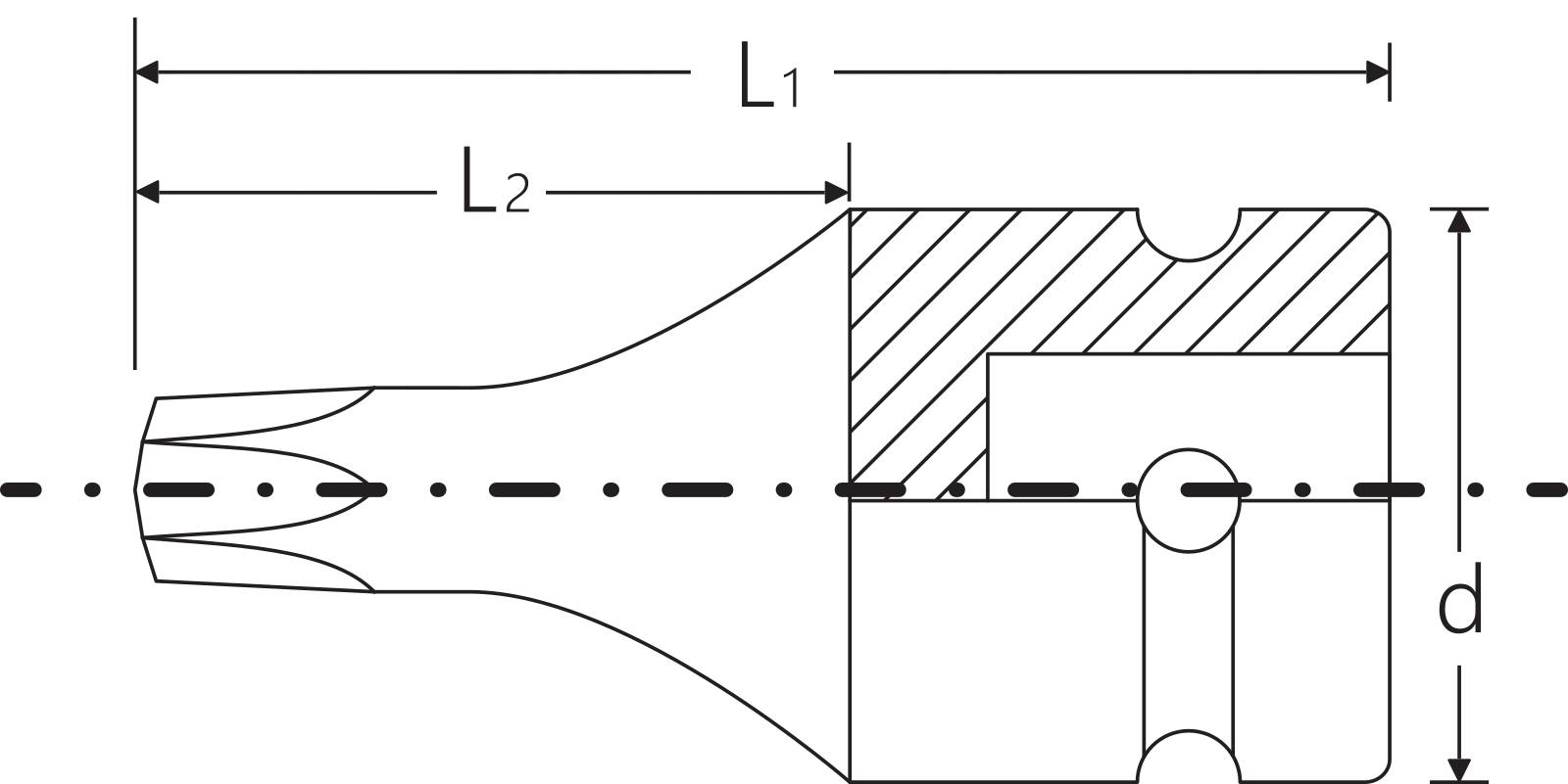 IMPACT-Schraubendrehereinsatz 1/2" T60 L.40mm