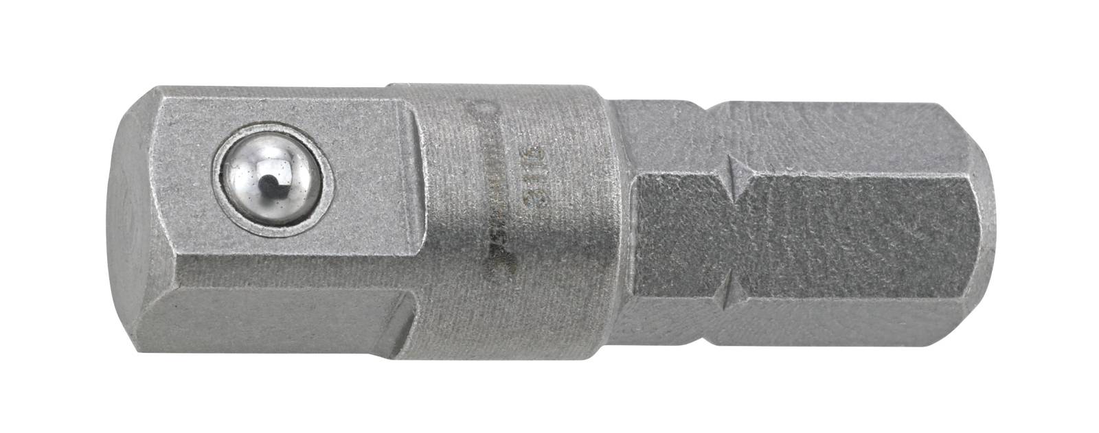 Bit-Verbindungsteil handbetätigt 6kant 1/4" Außen-4kant 1/4" L.25mm