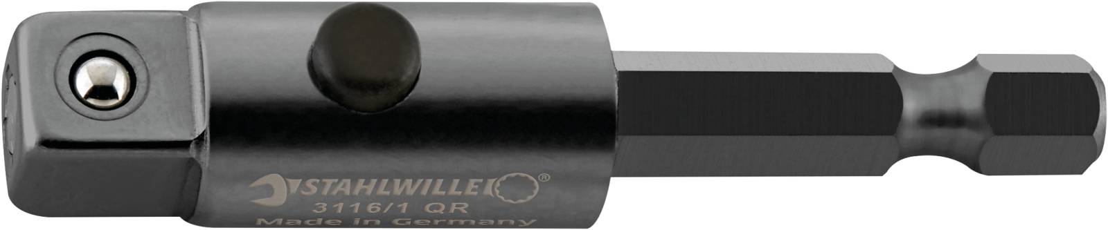 QR Bit-Verbindungsteil maschinenbetätigt 6kant 1/4" Außen-4kant 3/8" L.50mm