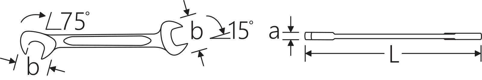 Doppelmaulschlüssel klein ELECTRIC SW 1/4" L.91mm