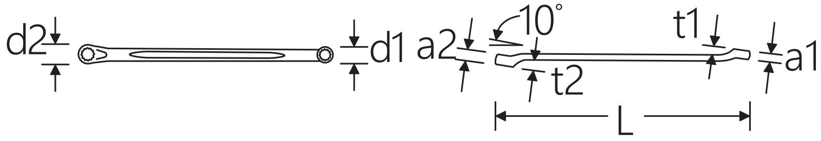 Doppelringschlüssel SW 15/16 x 1" L.350mm