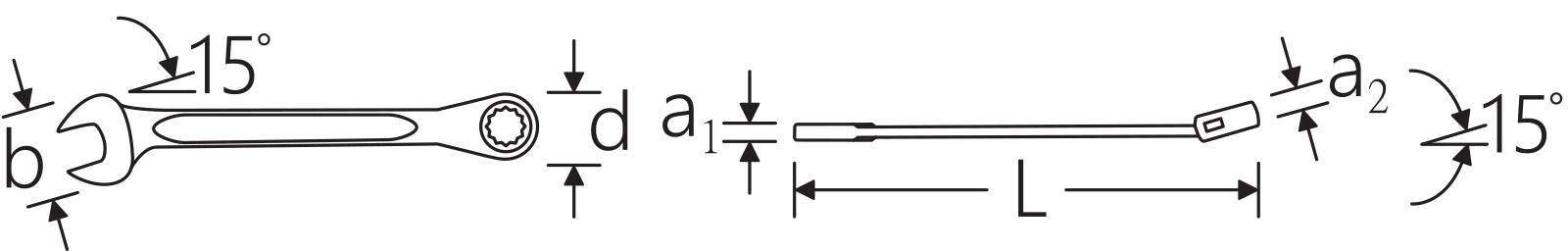 Ratschenringmaulschlüssel OPEN RATCH SW 1/4" L.134mm
